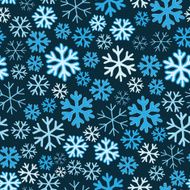 White and blue snowflakes on background seamless pattern N6