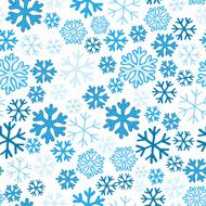 Blue snowflakes on white background seamless pattern N14