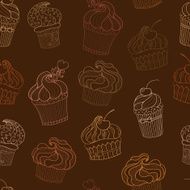 vector pattern cupcake chocolate