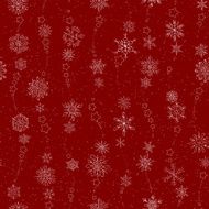 f snowflakes on a red background