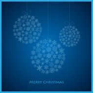 three Christmas ball from snowflakes