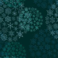 blue background christmas balls from snowflakes