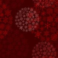 red background christmas balls from snowflakes