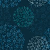 blue background christmas balls from snowflakes seamless