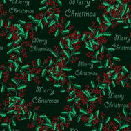 wreath of holly Christmas seamless