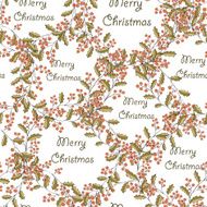 wreath of holly Christmas seamless N2