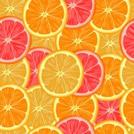 Seamless pattern with slices of orange