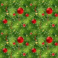 Christmas tree fir branch seamless background Vector illustration N2
