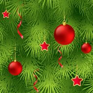 Christmas tree fir branch seamless background Vector illustration N3