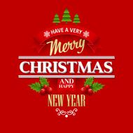 Christmas labels emblems decorative elements Vector illustration