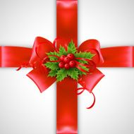 Christmas ribbon decoration Vector illustration