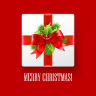 Gift box with Christmas decoration Vector illustration
