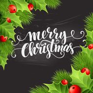 Christmas decoration on chalk board Vector illustration N2