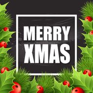 Christmas decoration on chalk board Vector illustration N5