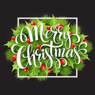 Christmas decoration on chalk board Vector illustration N6