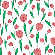 red tulips on a white background