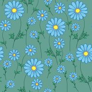 blue daisy on a green background