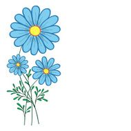 blue daisy vector illustration N3
