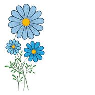 blue daisy vector illustration N5