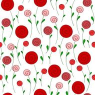 stylized round red flowers