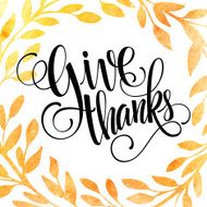 Thanksgiving card template Watercolor painted vector autumn leaves Vector illustration N3