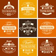 Typographic Thanksgiving Design Set Vector illustration