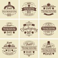 Typographic Thanksgiving Design Set Vector illustration N2