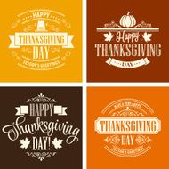 Typographic Thanksgiving Design Set Vector illustration N3