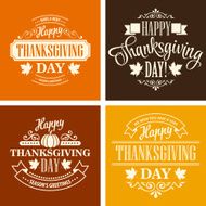 Typographic Thanksgiving Design Set Vector illustration N4