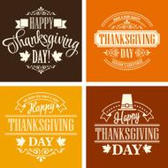 Typographic Thanksgiving Design Set Vector illustration N5
