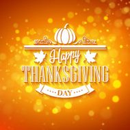 Vector typography design Thanksgiving Blurred and boke autumn background N2