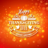 Vector typography design Thanksgiving Blurred and boke autumn background N7