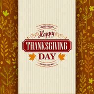 Thanksgiving typography greeting card on seamless pattern Vector illustration N2