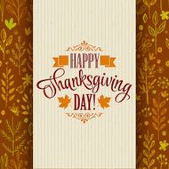 Thanksgiving typography greeting card on seamless pattern Vector illustration N3