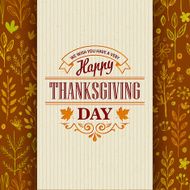Thanksgiving typography greeting card on seamless pattern Vector illustration N6