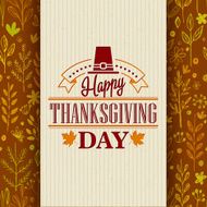 Thanksgiving typography greeting card on seamless pattern Vector illustration N7