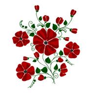 red poppies painted felt-tip pen