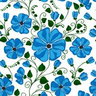 blue poppies painted felt-tip pen