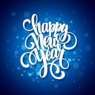 New Year greeting card Blurred background Vector illustration