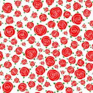 red hand drawn cartoon rose flowers N4