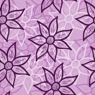 purple big hand drawn flowers