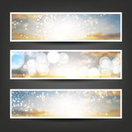 Set of Colorful Sparkling Bright Horizontal Headers and Banners N9