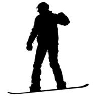Black silhouettes snowboarders on white background Vector N10