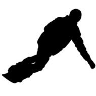 Black silhouettes snowboarders on white background Vector N11