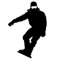 Black silhouettes snowboarders on white background Vector N12