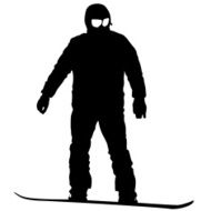 Black silhouettes snowboarders on white background Vector N14