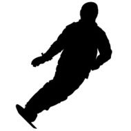 Black silhouettes snowboarders on white background Vector N16