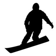 Black silhouettes snowboarders on white background Vector N17