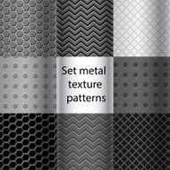 Set of metal texture seamless patterns