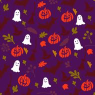 Vector Seamless Halloween Pattern N29